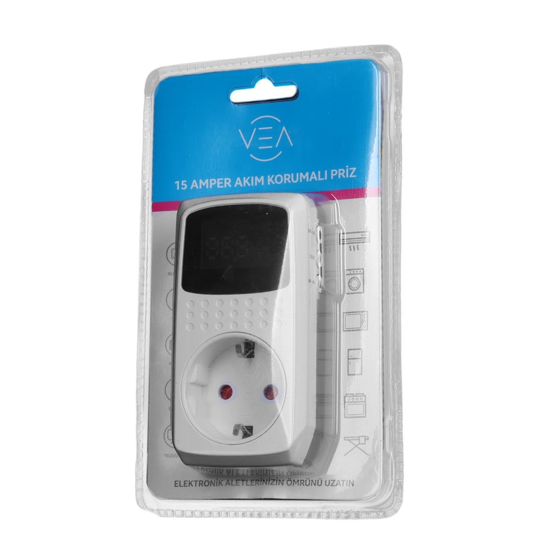 Vea VE-22393 15 Amper 3520 Watt Akım Korumalı Dijital Göstergeli Priz Fiyatı - Merter Elektronik
