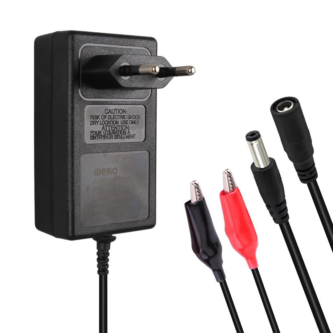 Weko 14.4 Volt - 2 Amper 5.5*2.5 Mm Uçlu + Krokodil Aparatlı Akü Şarj Cihazı WK-29111 Fiyatı - Merter Elektronik