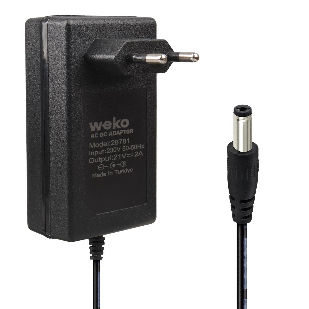 WEKO 21 VOLT- 2 AMPER YERLİ ÜRETİM PRİZ TİPİ 5.5*2.5 UÇLU ADAPTÖR Fiyatı - Merter Elektronik