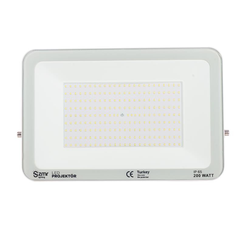 ZMR 200 WATT - 220 VOLT 6500K IP65 150* IŞIK AÇISI DRIVERSIZ SLİM KASA BEYAZ LED PROJEKTÖR