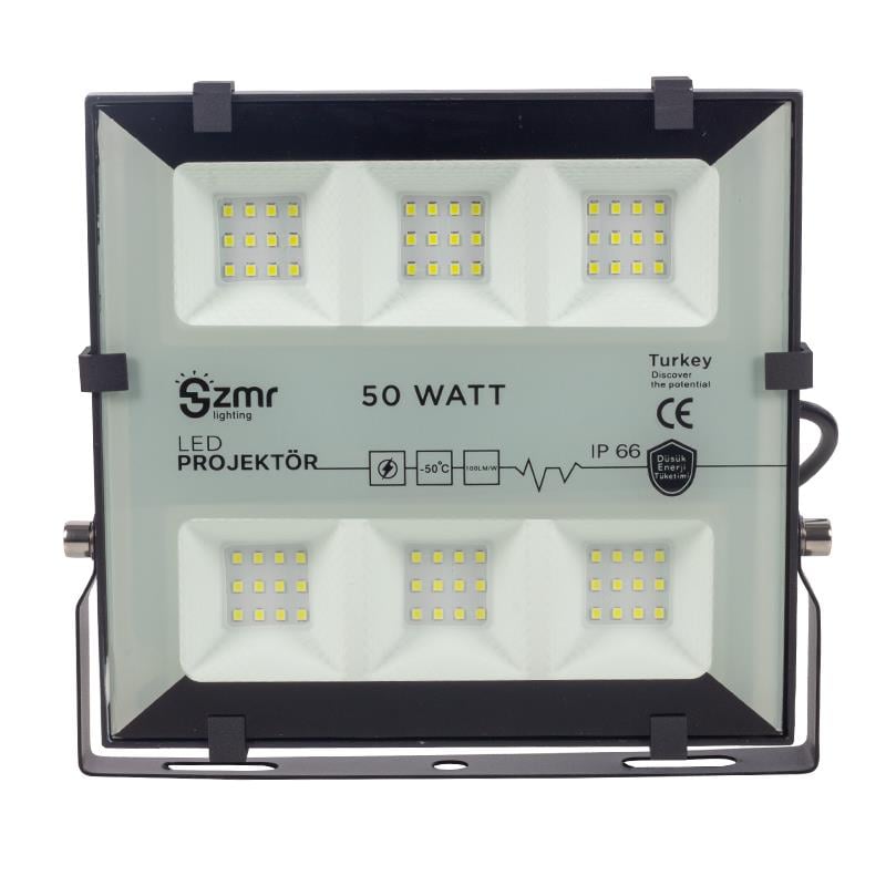 ZMR ZMR-PJ-03 50 WATT- 220 VOLT 6500K IP66 150* IŞIK AÇISI DRIVERLI SİYAH KASA LED PROJEKTÖR