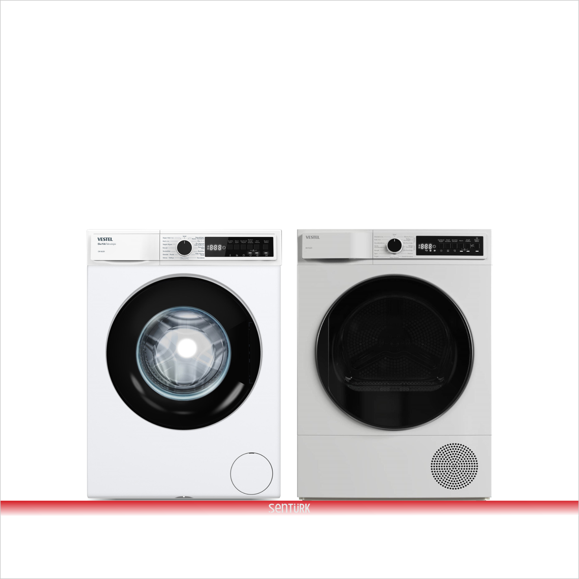 Vestel 2'li Beyaz Eşya Seti (CMI 96301 Çamaşır + KM 96301 Kurutma)