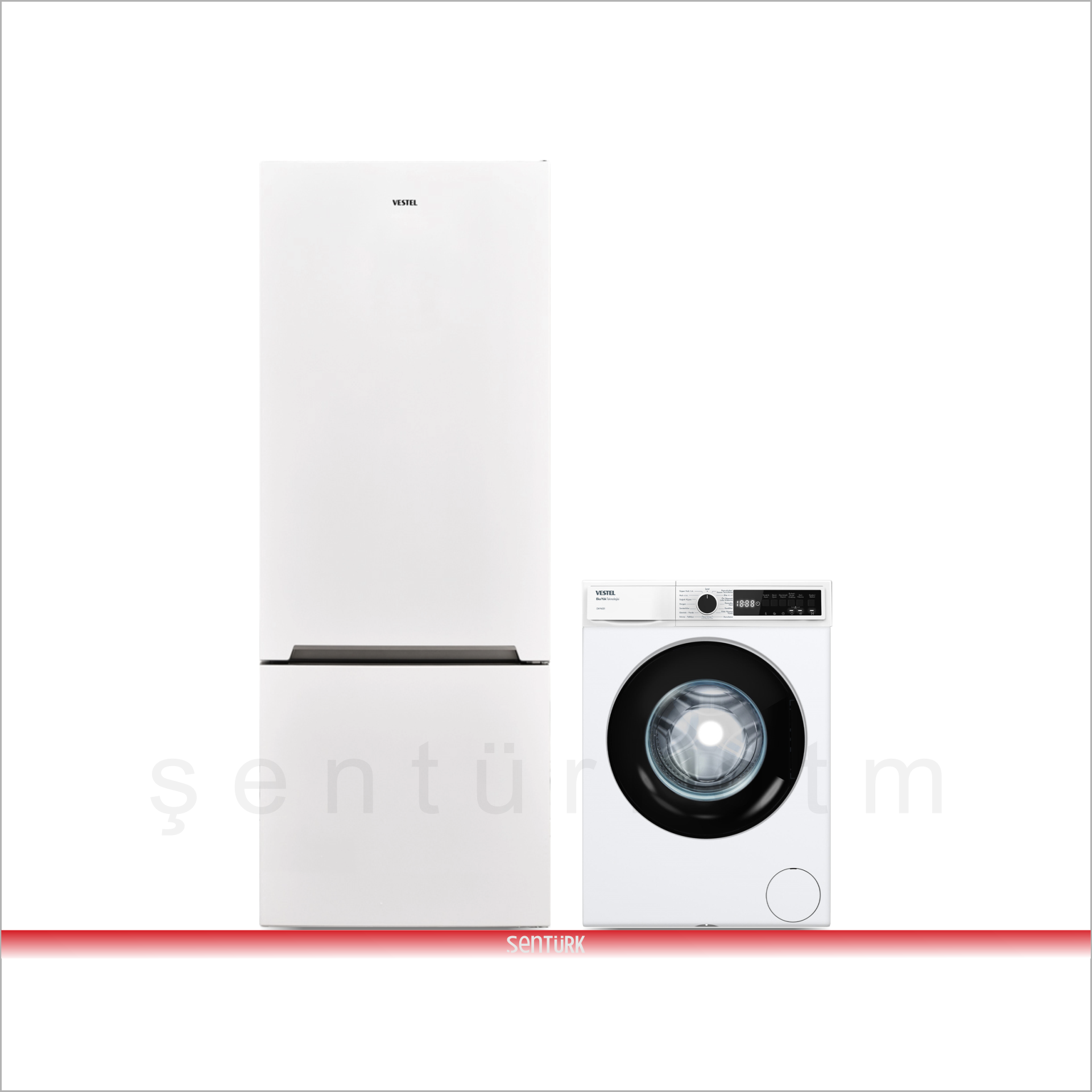 Vestel 2'li Beyaz Eşya Seti (CMI 96301 Çamaşır + NFK52011 Buzdolabı)