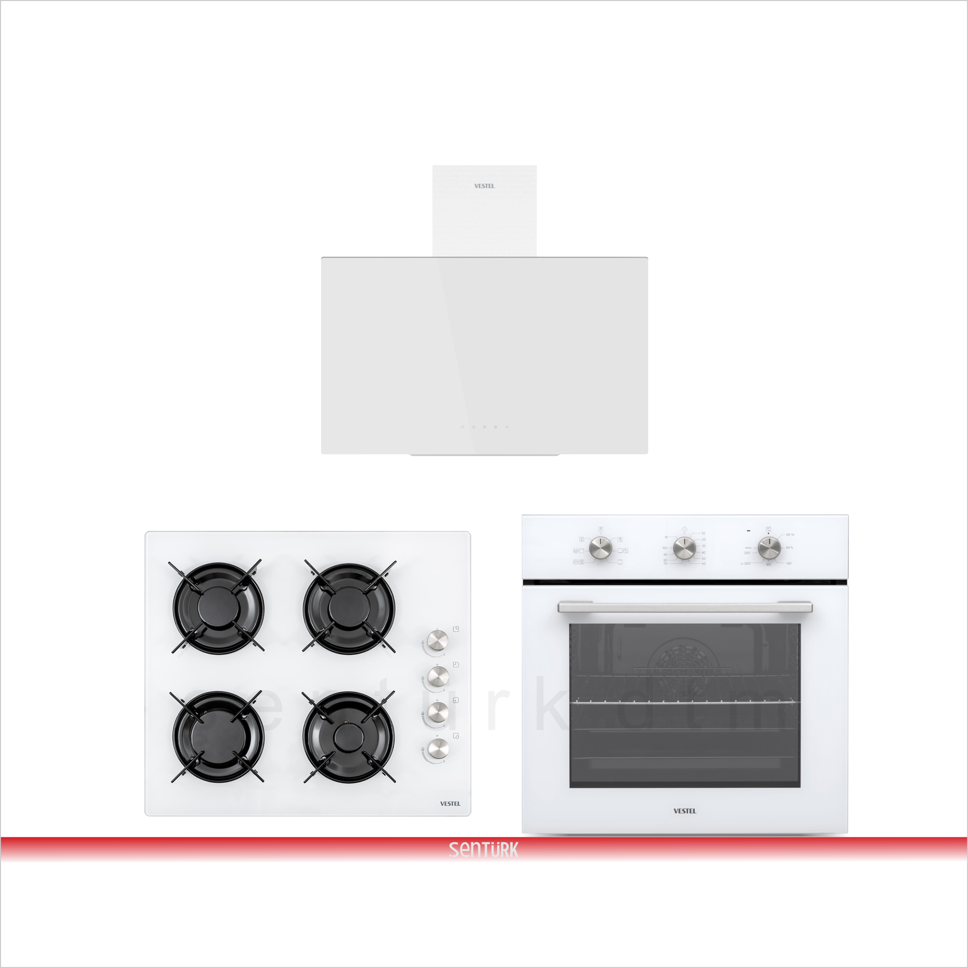 Vestel Ankastre - Beyaz Elektroturbo Set