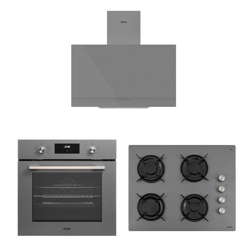 Vestel Ankastre / Eğik Gri Hamur Şefi Set