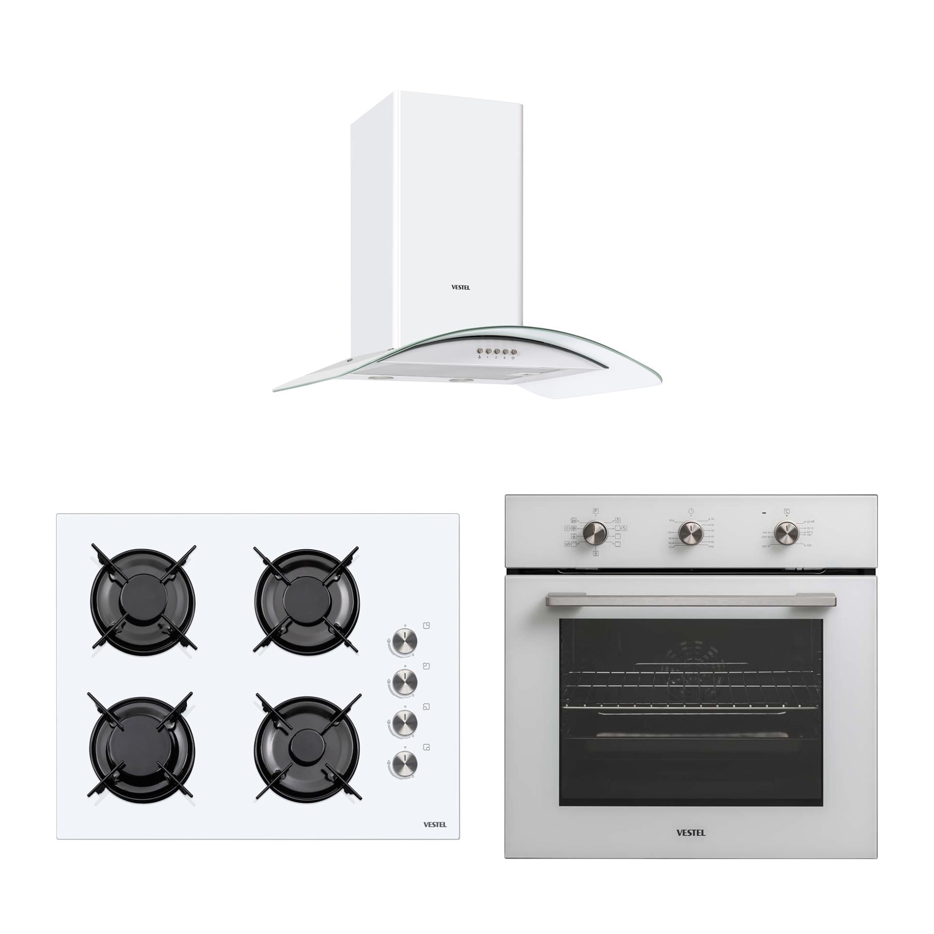 Vestel Beyaz Cam Set (6682-65104-6011) Ankastre