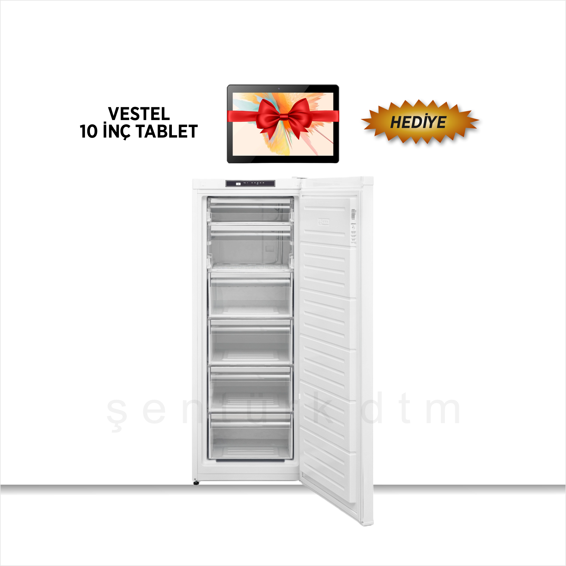 Vestel CDM601 E 6 Çekmeceli Dikey Derin Dondurucu - Hediyeli