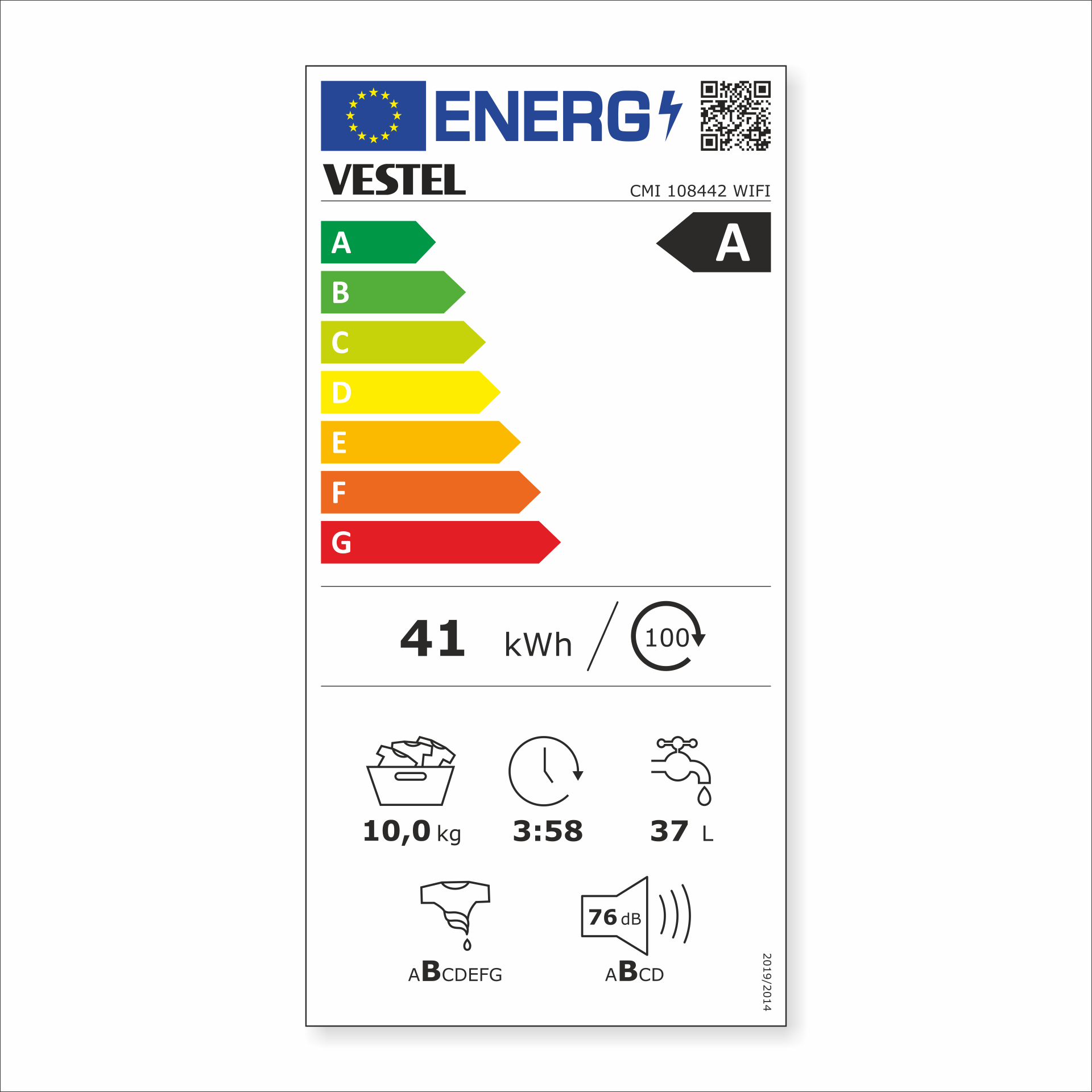 Vestel CMI 108442 WIFI 10 Kg 1400 Devir Çamaşır Makinesi