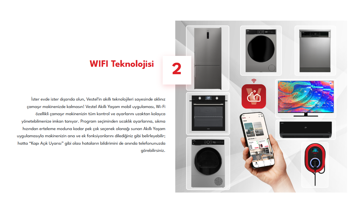 Vestel CMIP 118422 WIFI 11 Kg 1200 Devir Çamaşır Makinesi