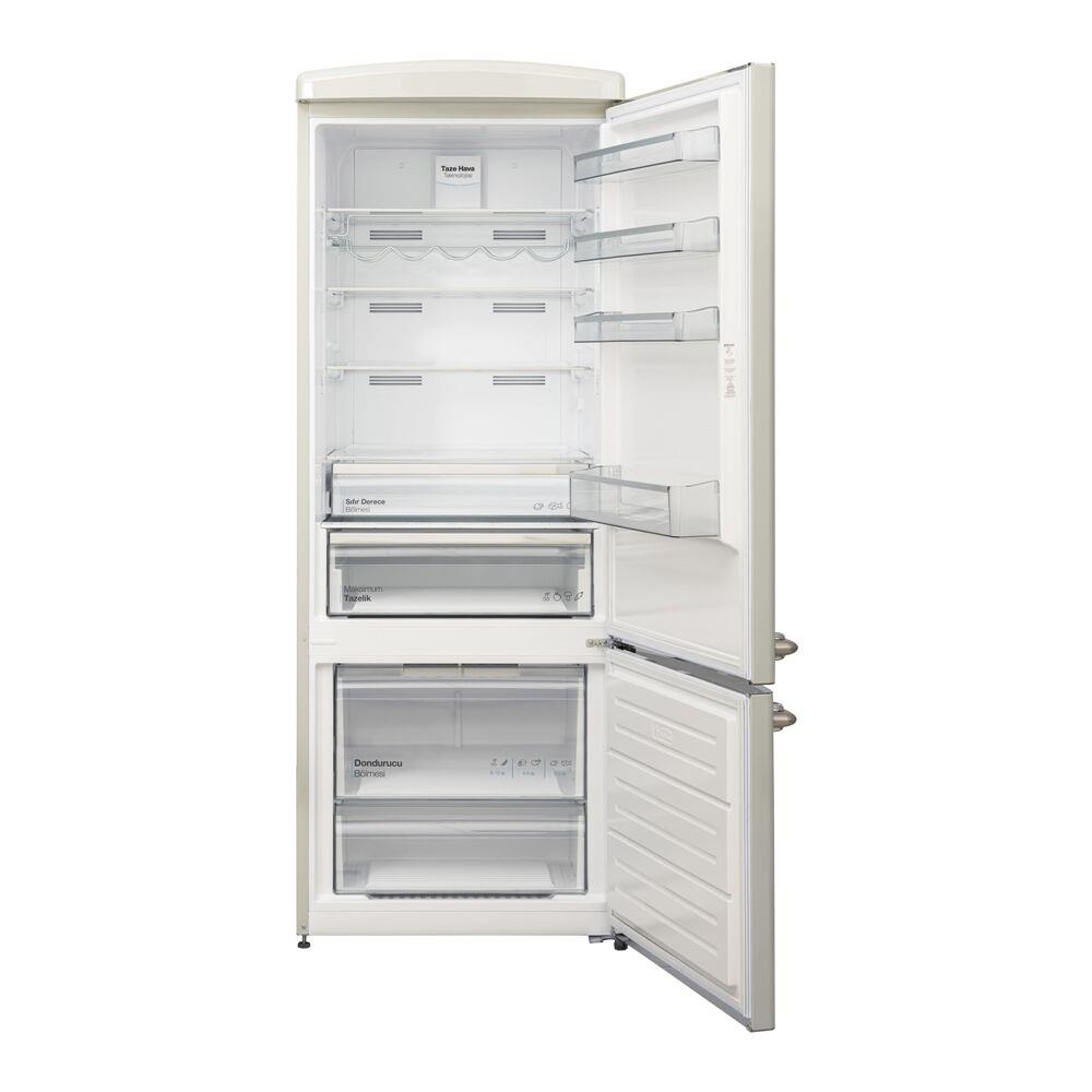 Vestel Retro NFK52211 Bej 471 Lt No-Frost Buzdolabı