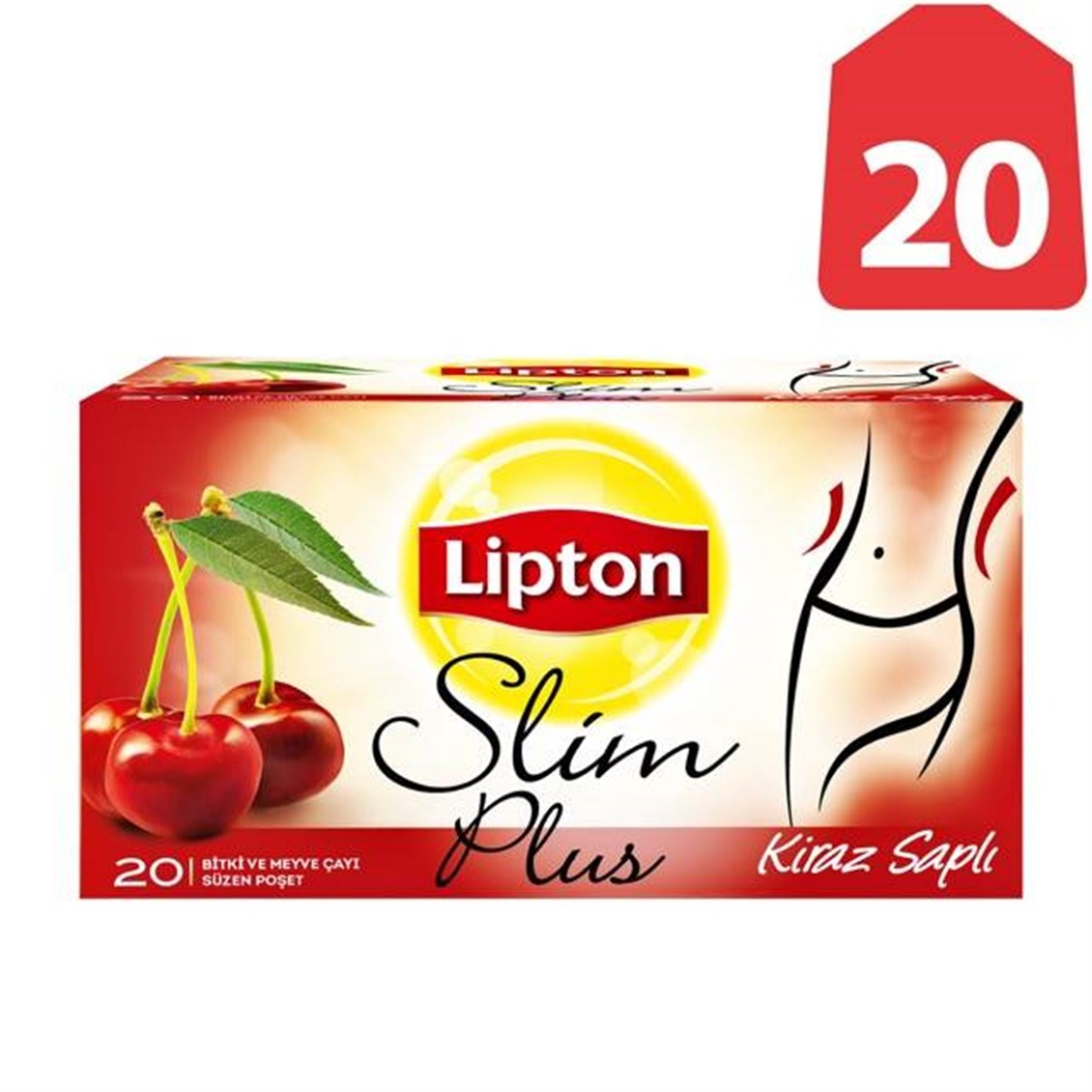 Lipton Slim Plus Kiraz Saplı Bardak Bitki Çayı 20'li 36 Gr