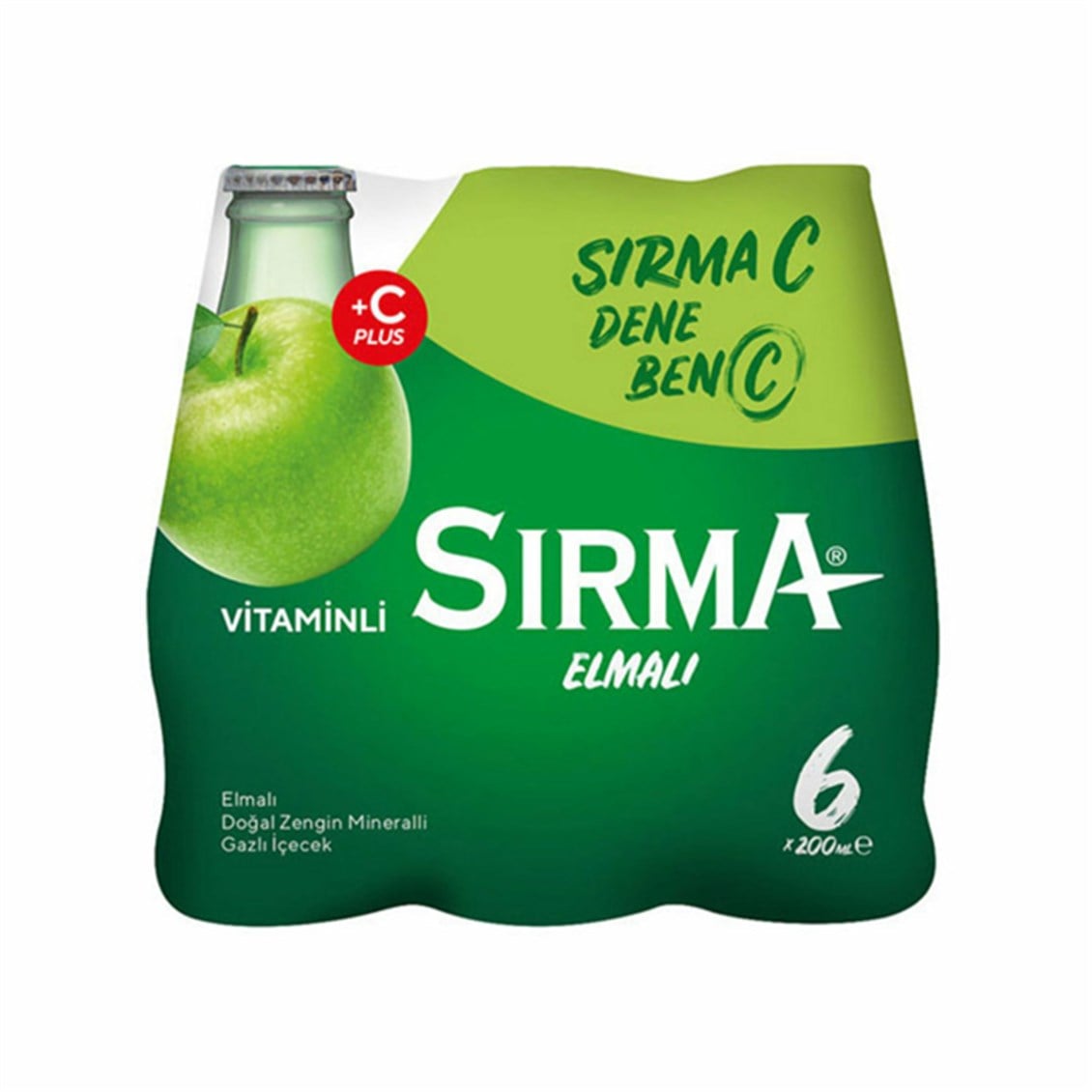 Sırma C+ Plus Elma Maden Suyu 6x200 ml