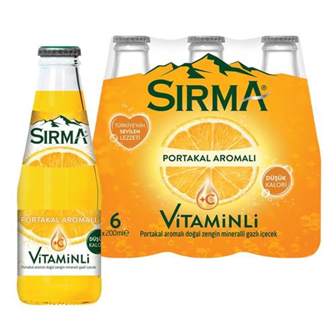 Sırma C+ Plus Portakal Maden Suyu 6x200 Ml