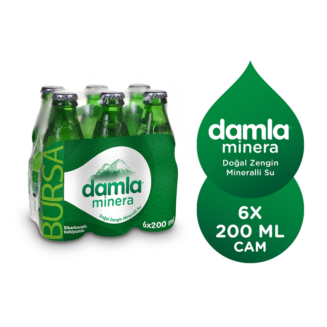 Damla Minera Doğal Zengin Mineralli Su 6x200 ml