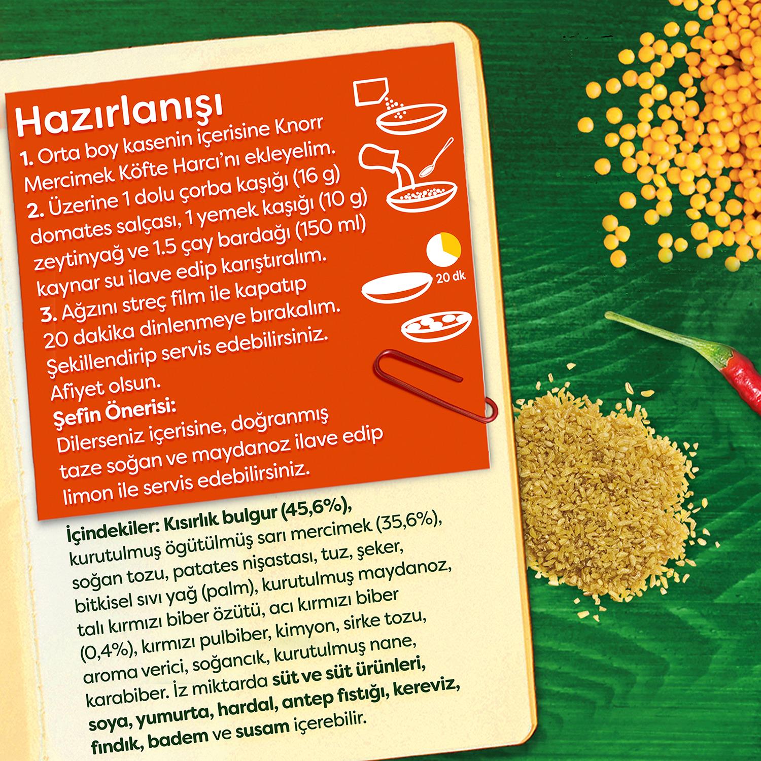 Knorr Mercimek Köftesi Hızlı Pratik ve Lezzetli 100 gr