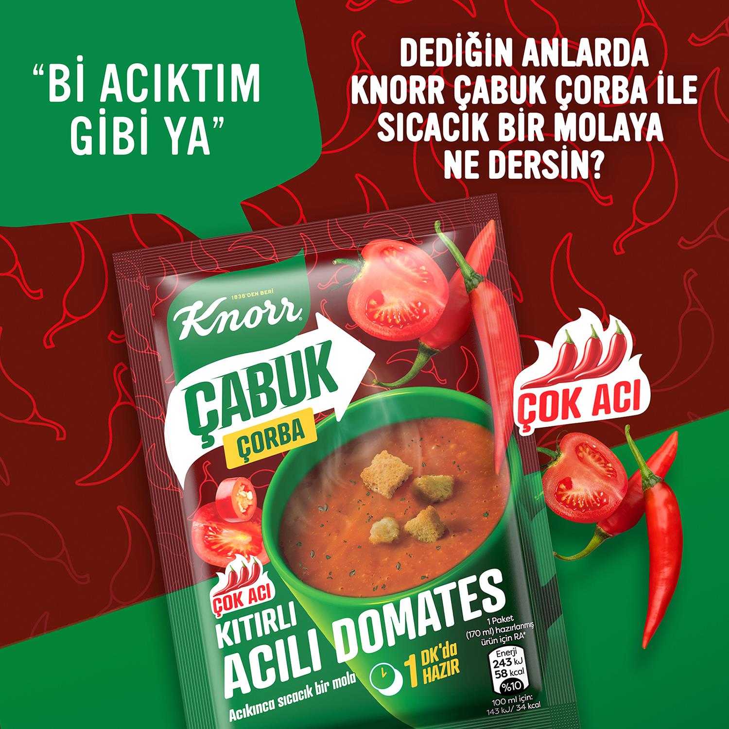 Knorr Acılı Domates Çabuk Çorbası 22 gr