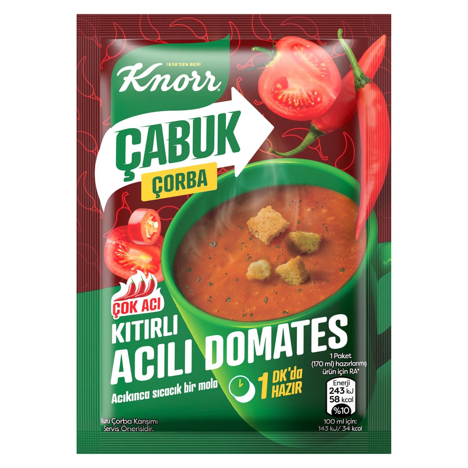Knorr Acılı Domates Çabuk Çorbası 22 gr