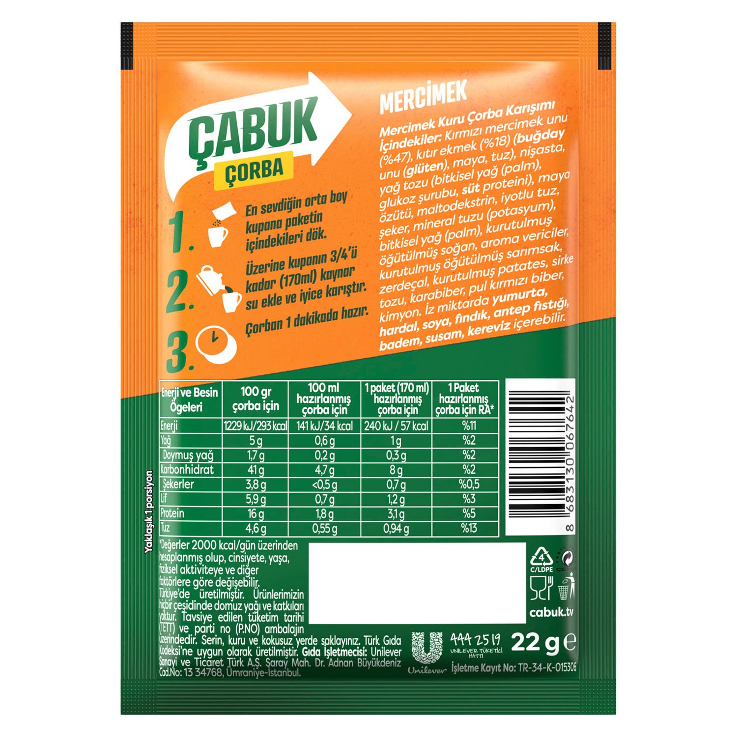 Knorr Çabuk Çorba Mercimek 22 gr