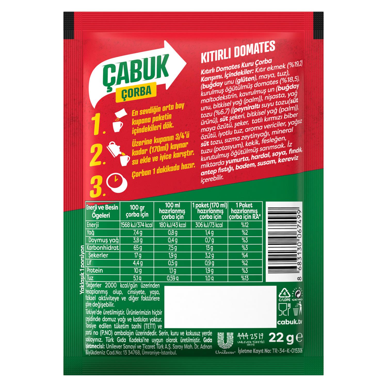 Knorr Kıtırlı Domatesli Çabuk Çorba 22 gr