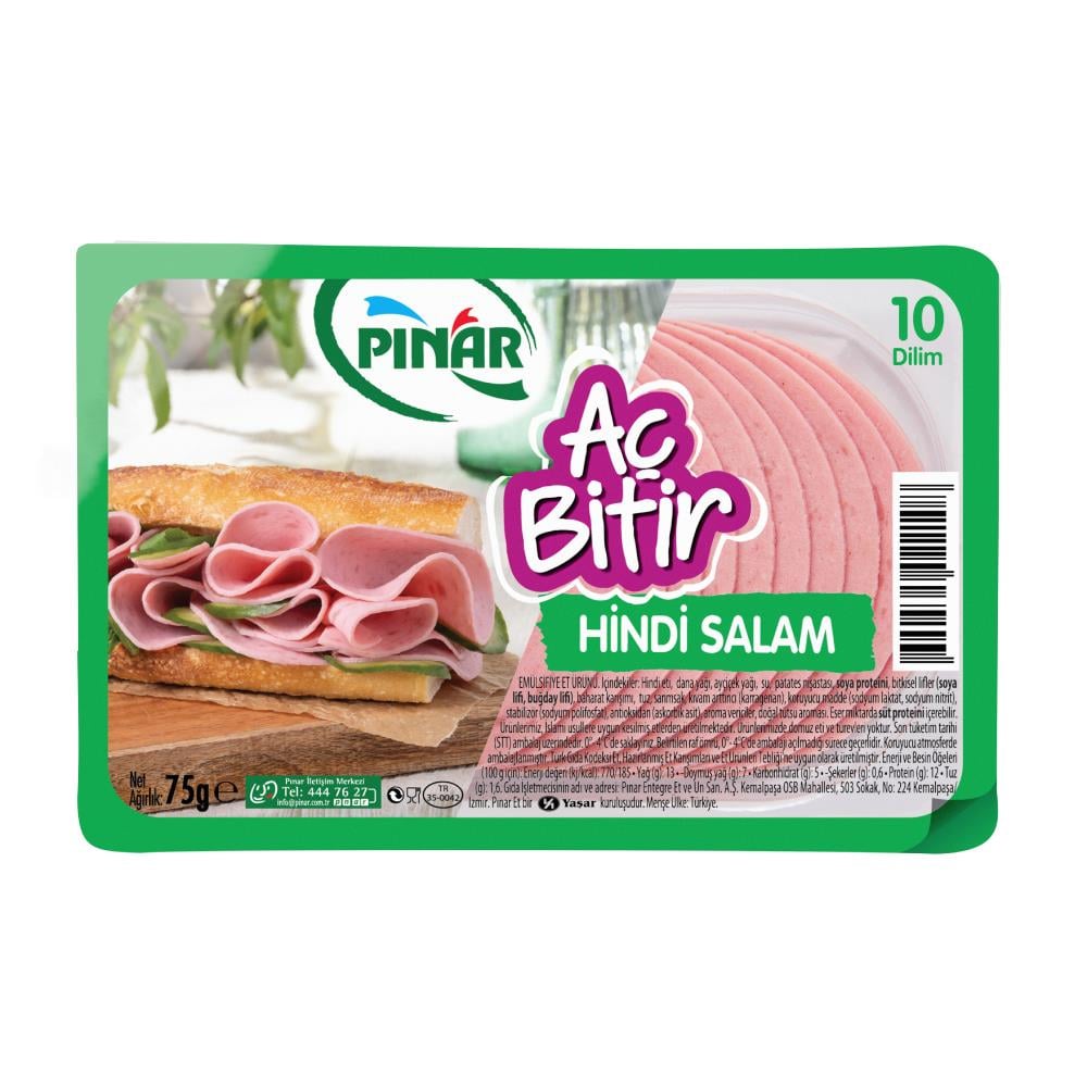 Pınar Aç Bitir Hindi Salam 75 gr