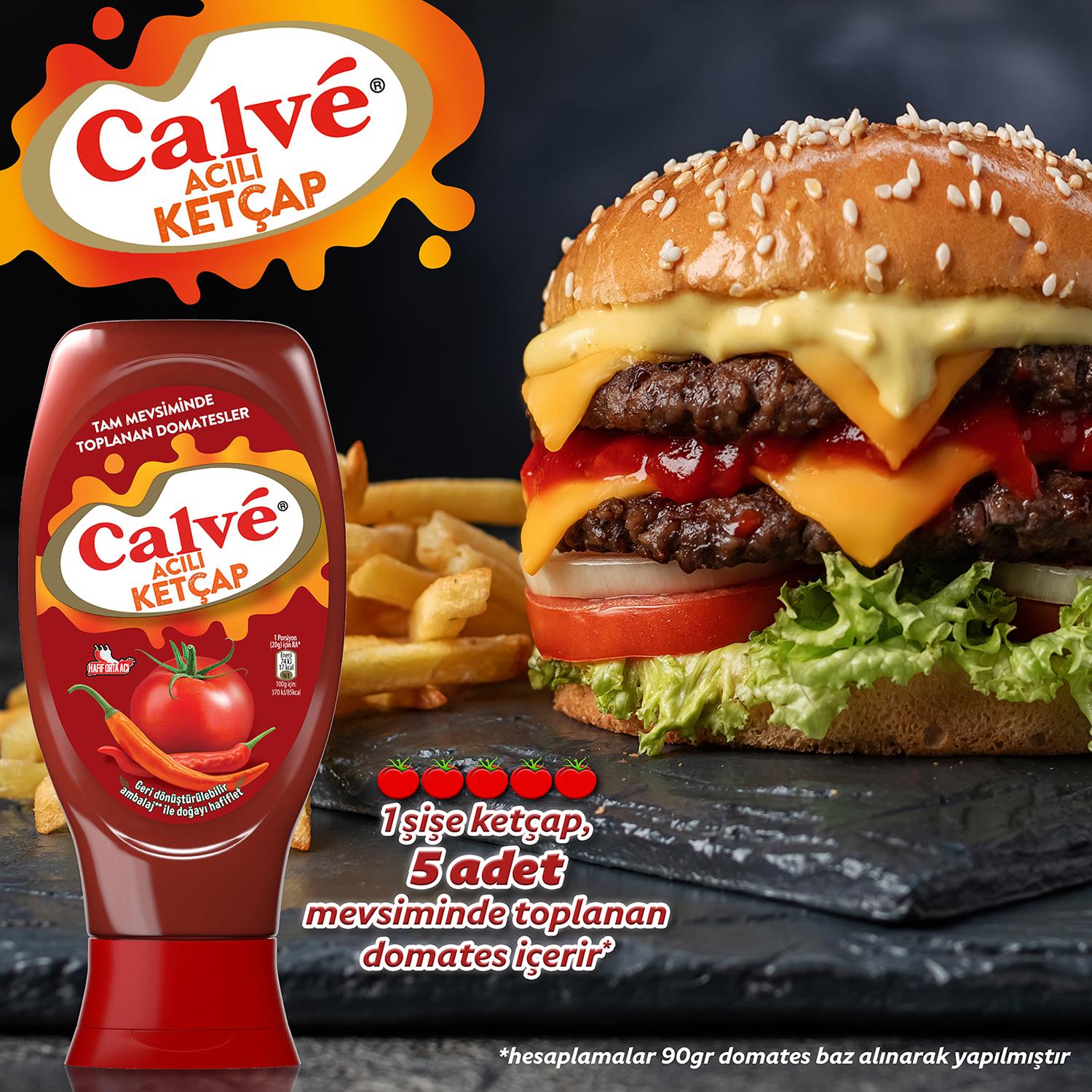 Calve Acılı Ketçap 400 gr