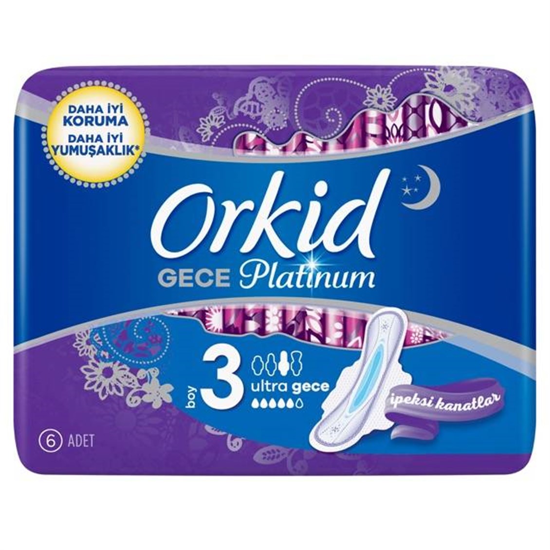 Orkid Platinum Gece 6'lı Ped