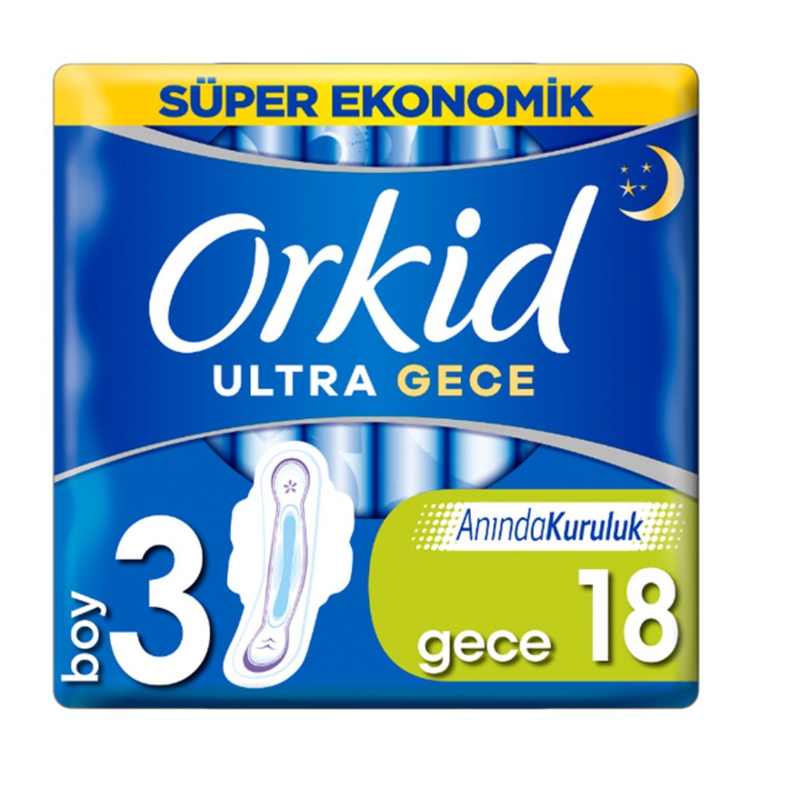 Orkid Ultra Extra Süper Eko Gece Ped 18'li
