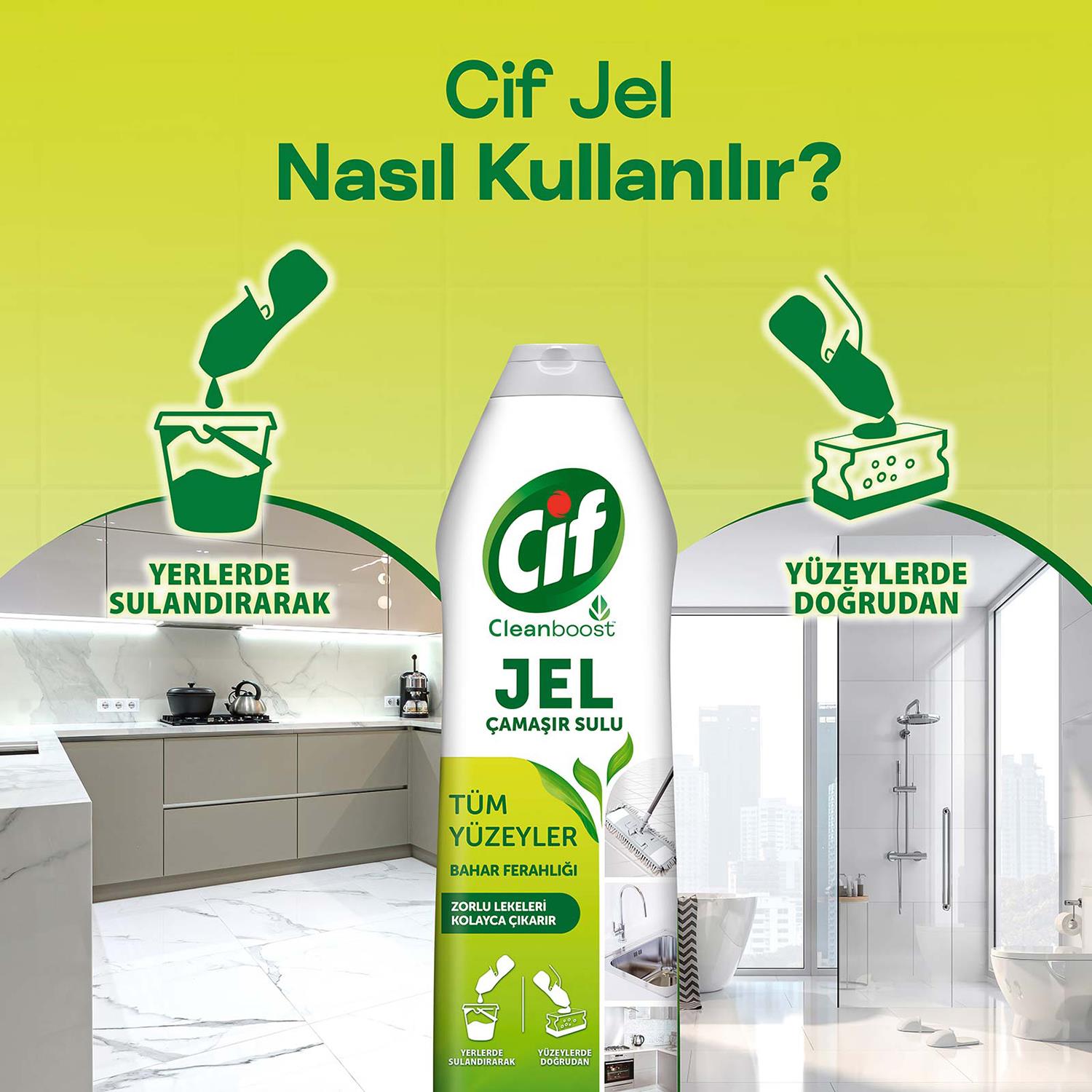 Cif Bahar Ferahlığı Tüm Yüzeyler Jel 750  ml