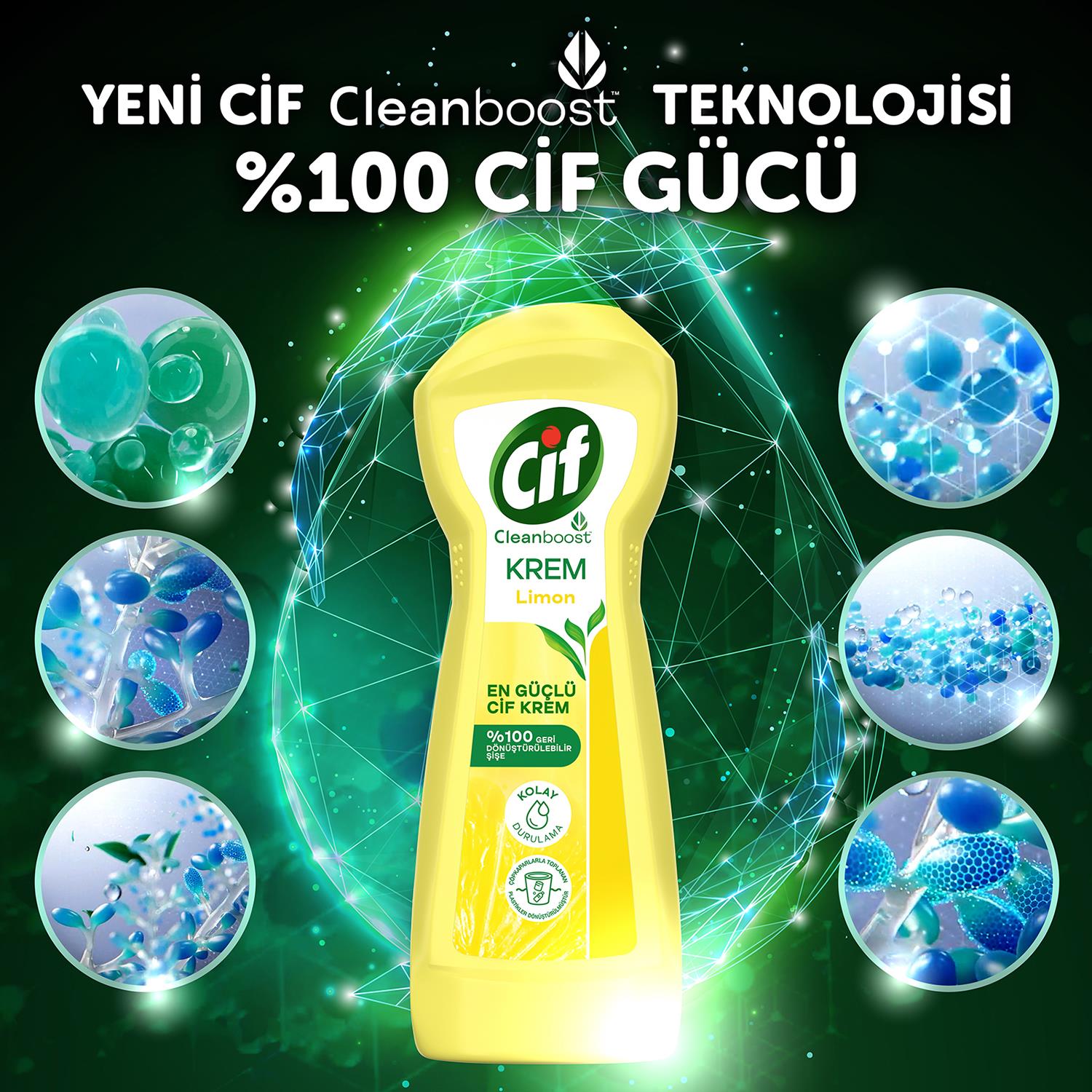 Cif Krem Yüzey Temizleyici 750  ml limon