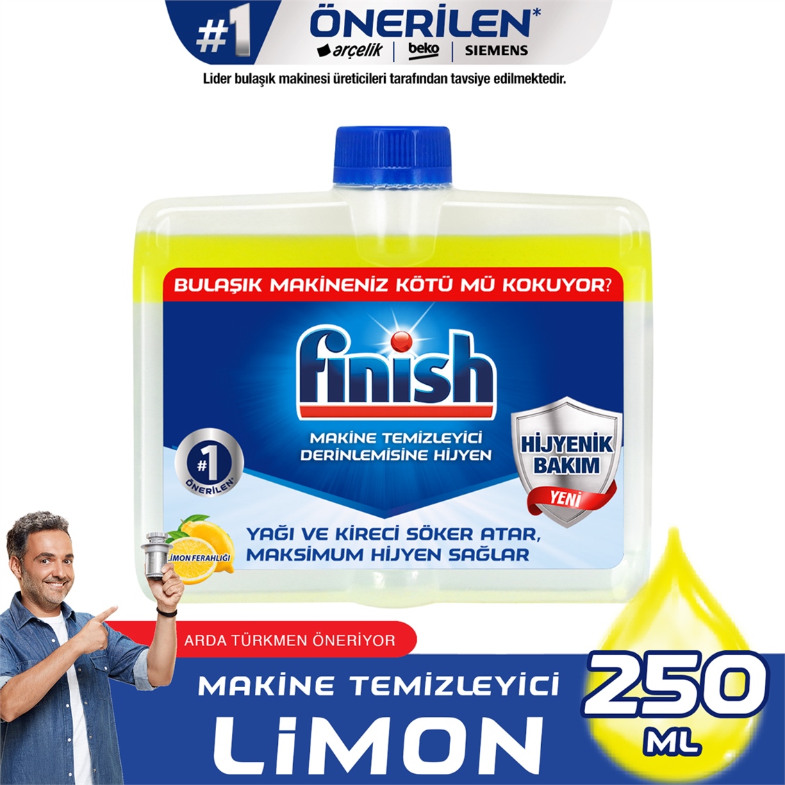 Finish Bulaşık Makinesi temizleyici Limon 250  ml