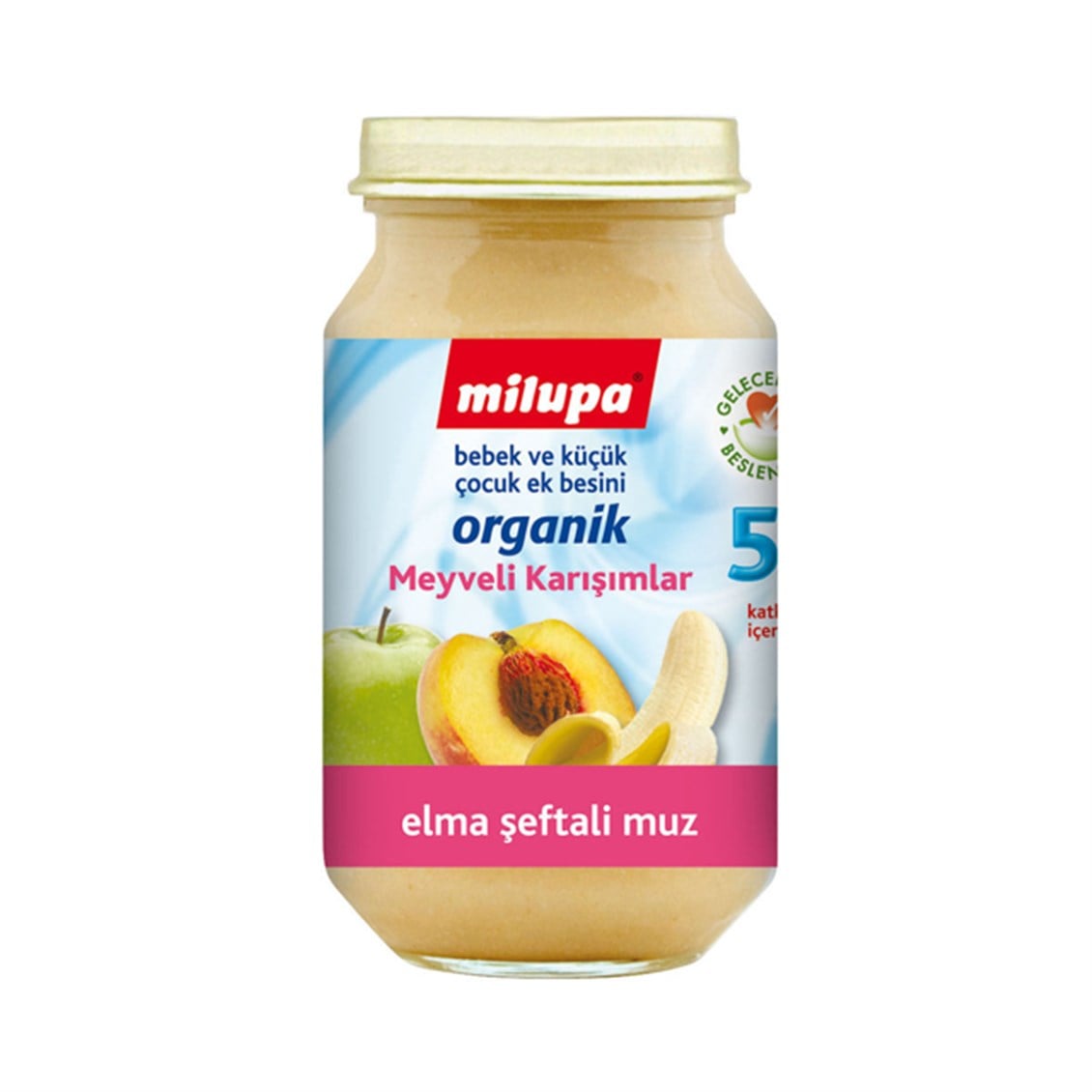 Milupa Organik 6+ Ay Elma Muz Şeftali Püresi Kavanoz 200 Gr