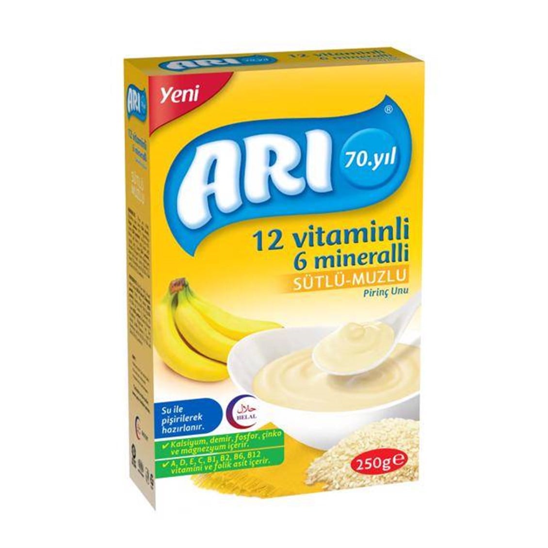 Arı Mama Sütlü Muzlu Pirinç Unu Kaşık Maması 250 Gr