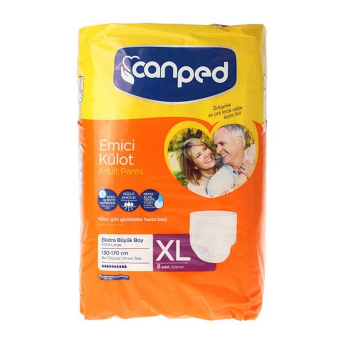 Canped Ekstra Büyük Boy (XL) 8'li Emici Külot