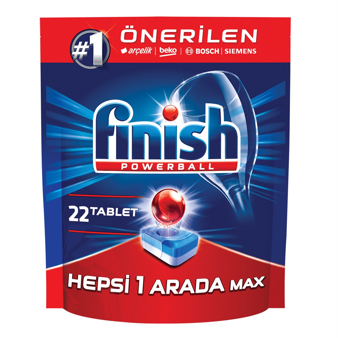 Finish Hepsi Bir Arada Max 22 Tablet Bulaşık Makinesi Deterjanı