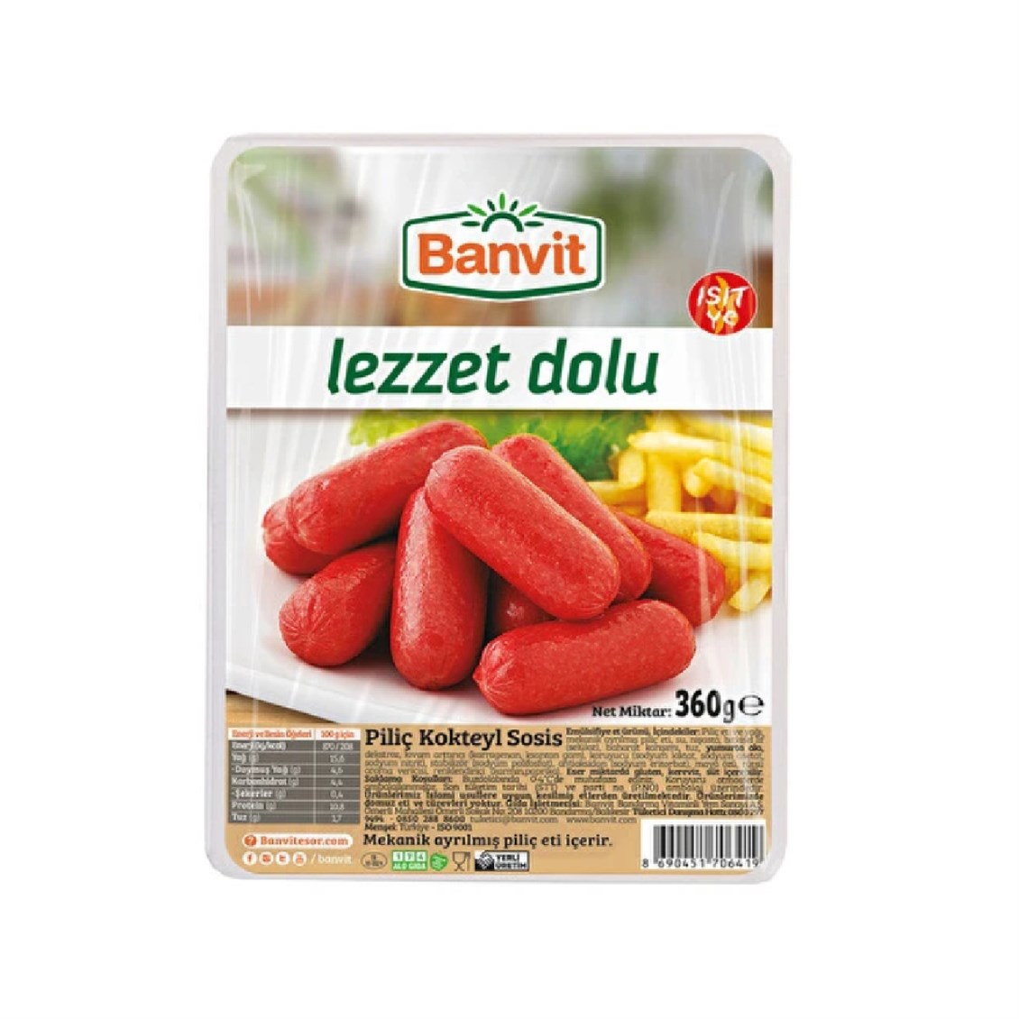 Banvit Sosis Piliç Kokteyl 360 gr