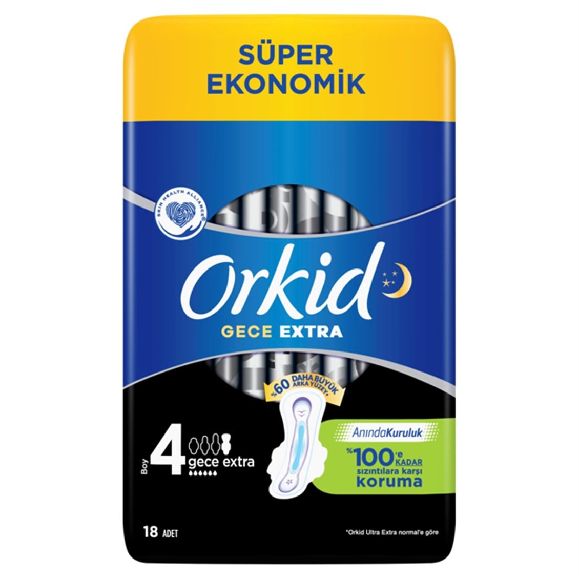 Orkid Ultra Extra Süper Eko Gece Pedi 18'li