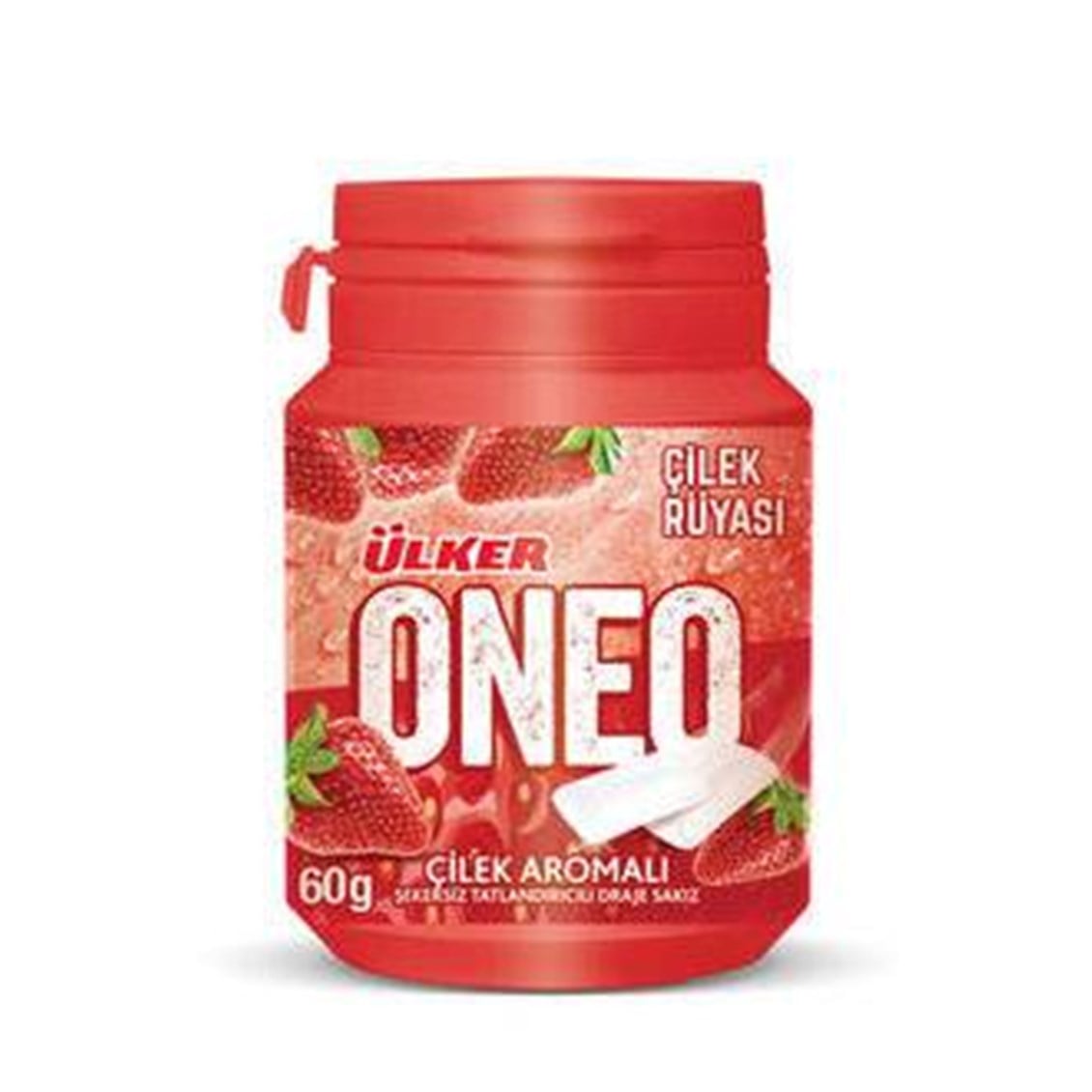 Oneo Çilek Aromalı şişe Draje Sakız 60 Gr