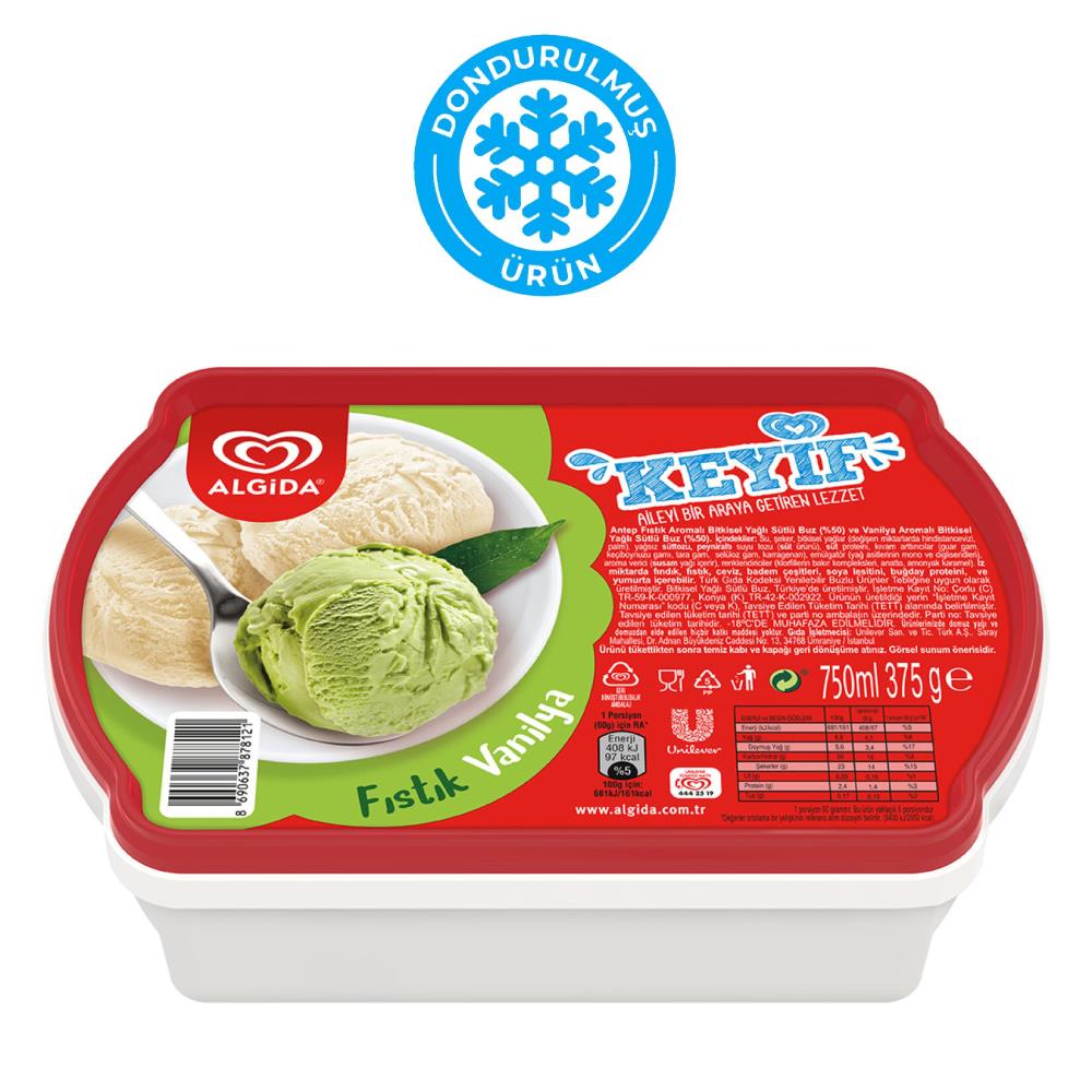 Algida Keyif Fıstık - Vanilya 750 ml