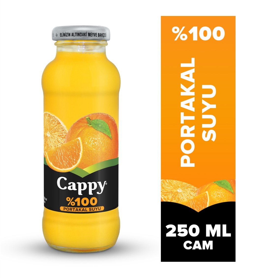 Cappy %100 Portakal Cam Şişe 250 ml