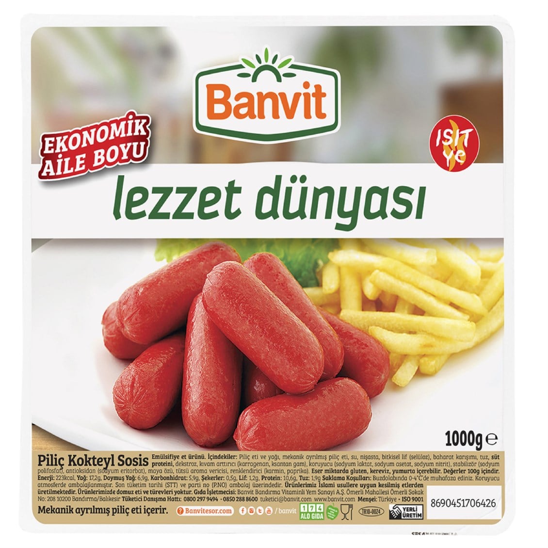 Banvit Sosis Piliç Kokteyl 1000 gr