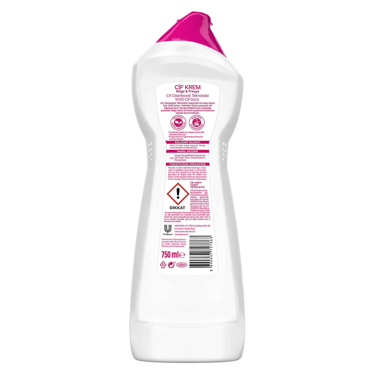 Cif Krem Yüzey Temizleyici 750  ml Müge Ve Frezya