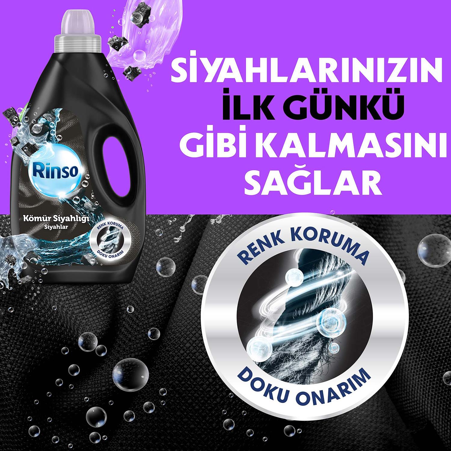 Rinso Sıvı Çamaşır Deterjanı Siyah 3000 ml