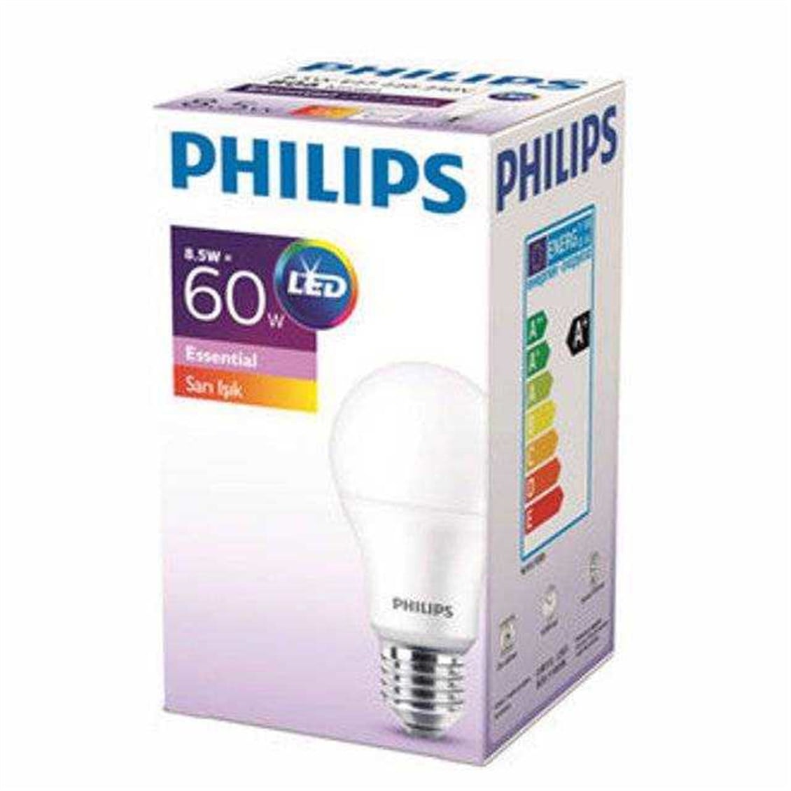 Philips Ampul Led Essential 8,5W-60 W E27 Sarı Işık
