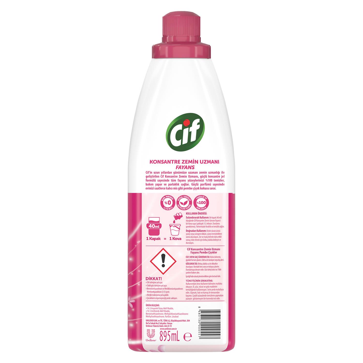Cif Konsantre Zemin Seramik 895  ml