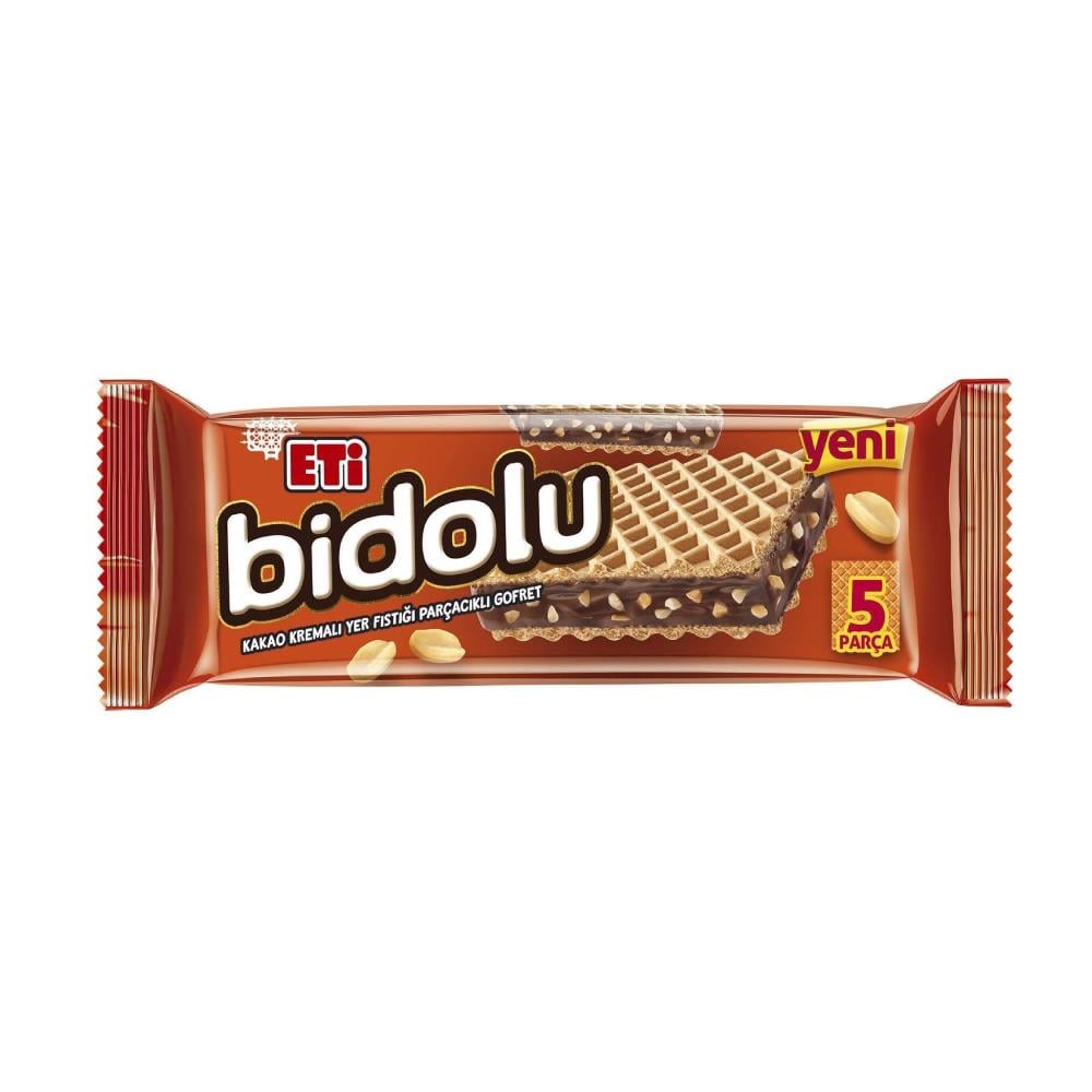 Eti Bidolu Kakao Kremalı Ve Yer Fıstığı Parçacıklı Gofret 81 gr