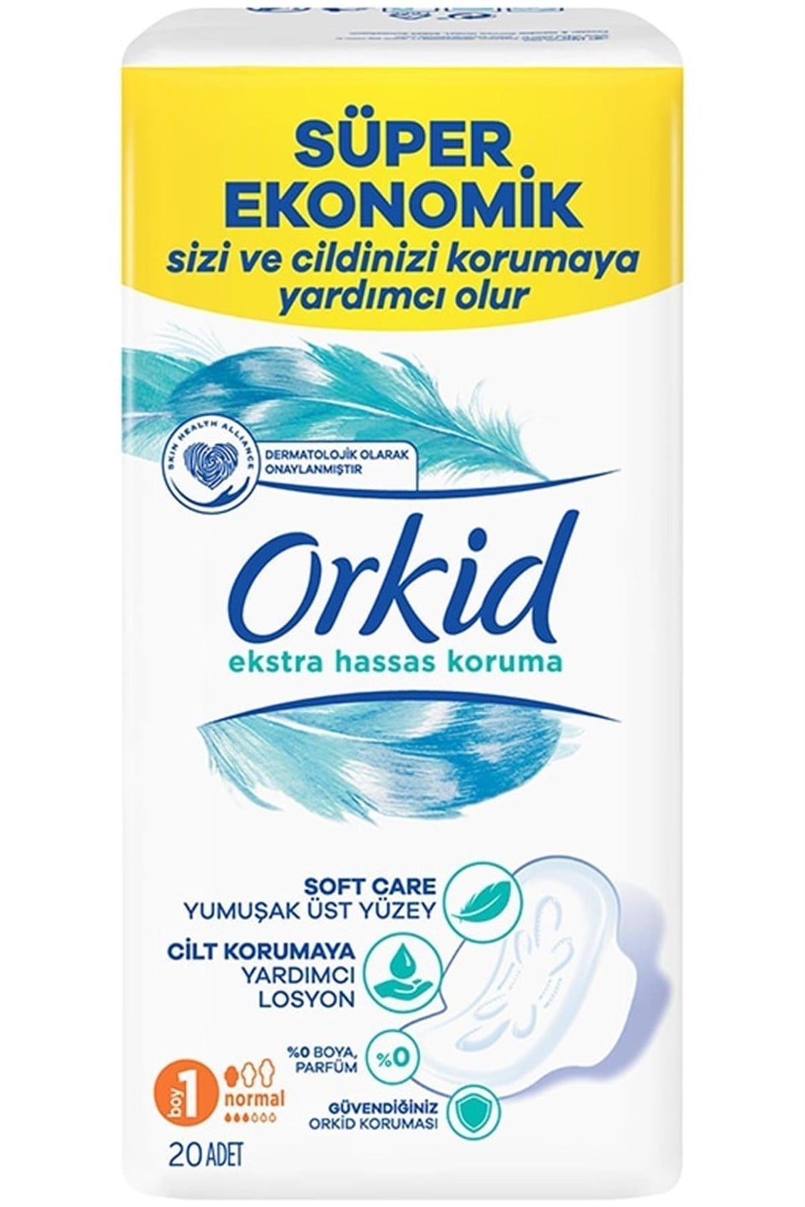 Orkid Extra Hassas Koruma Dörtlü Hijyenik Ped Normal 20'li