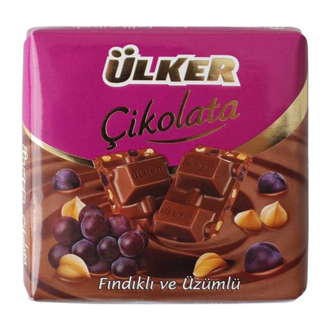 Ülker Fındıklı ve Üzümlü Kare Çikolata 65 Gr