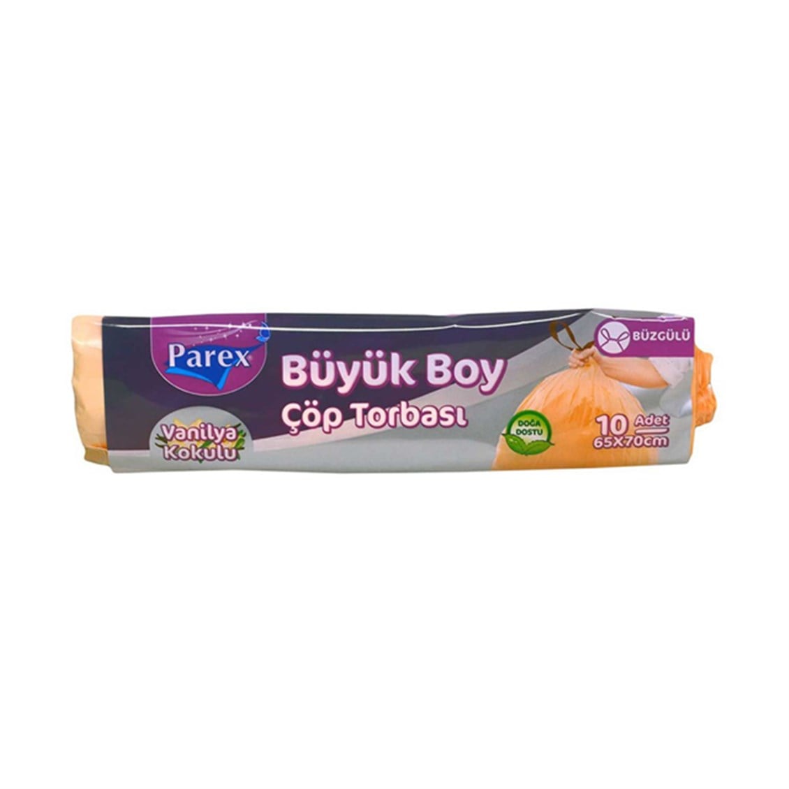 Parex Büzgülü Çöp Torbası Büyük Vanilya Kokulu 10'lu