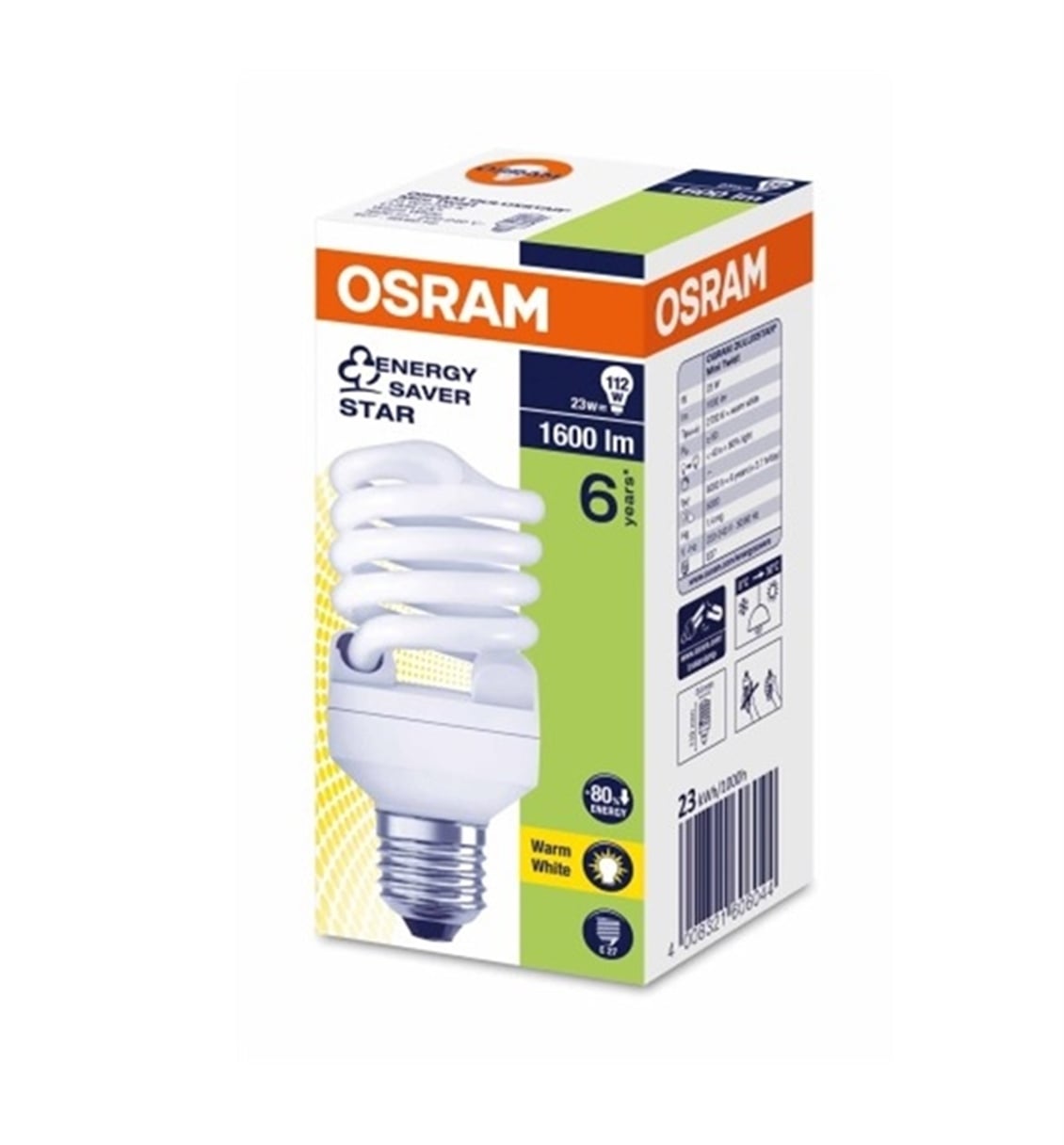  OSRAM MINI TWIST 23W E27 SARI ISIK 
