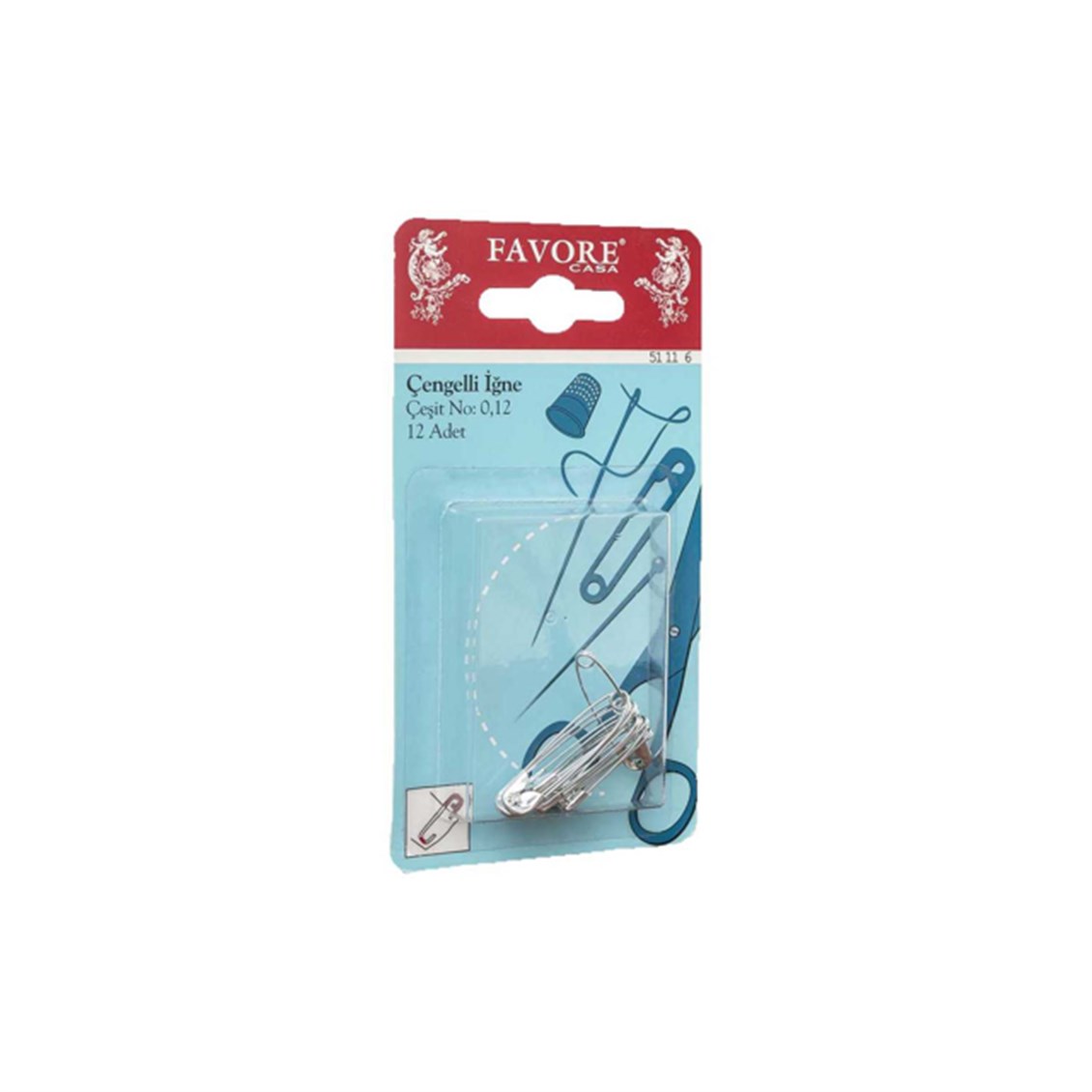 Favore 0.12 Numara Çengelli İğne